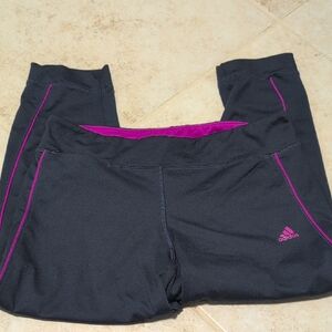 Adidas Charcoal and Magenta Active Leggings